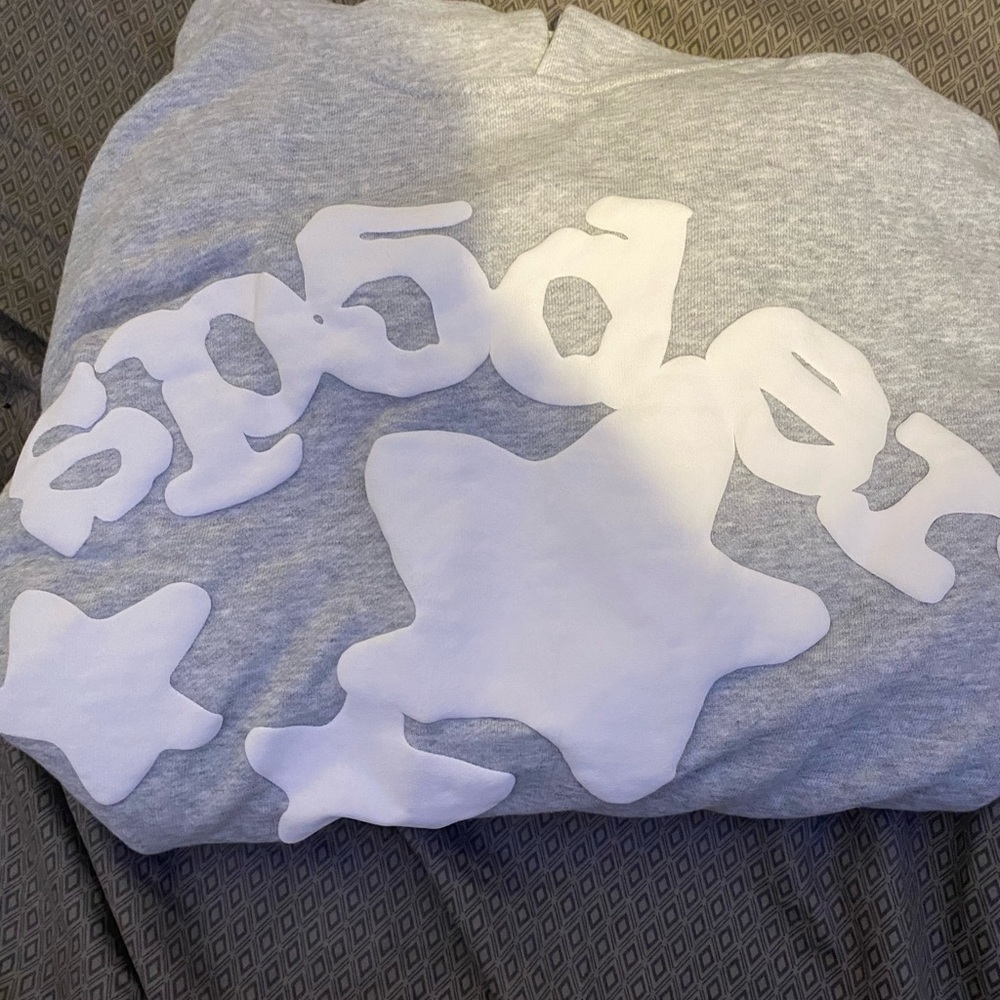 Gray and White Spider Hoodie